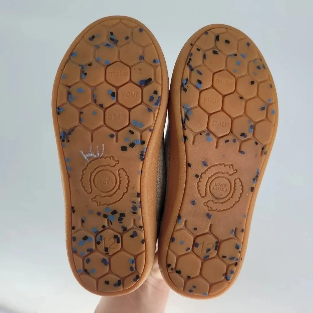 LIVIE & luca ridge beige red kids loafers slip on slides Sneaker Size 12